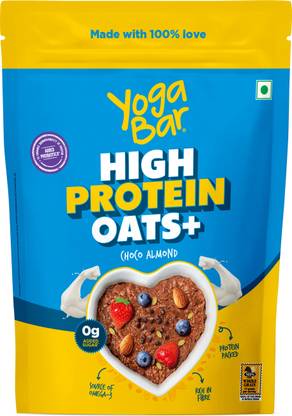 Yogabar High Protein Oats 850g | 20g Protein | Choco Almond Oatmeal |Breakfast cereal | Pouch