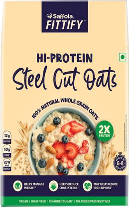 Saffola Fittify High Protein Steel Cut Oats - 1000g Box Price in India ...
