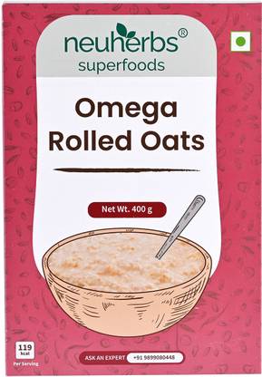 Neuherbs Omega Rolled Oats for weight loss| Rich in Protein & Fiber, Breakfast Cereal Box