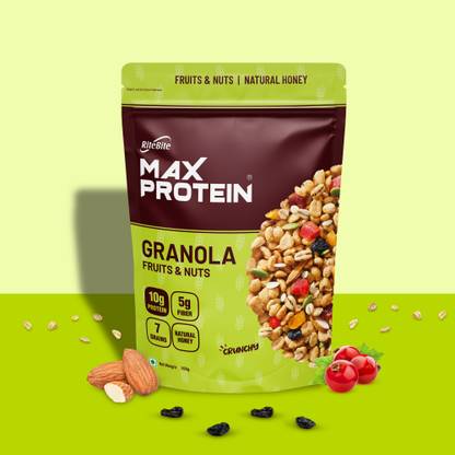 RiteBite Max Protein Granola Fruit & Nuts|10g Protein Rich Breakfast Cereals|5g Fiber Pouch