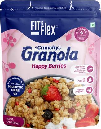 FIT & Flex Granola-Oat Rich Breakfast Cereal with Real Fruits - Happy Berries Pouch