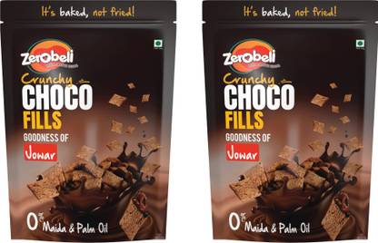Zerobeli Crunchy Choco Fills Fiber Rich Snack | Goodness of Jowar, Whole Wheat & Rice | Pouch
