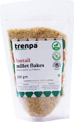 Trenpa Foxtail Millet Poha Flakes | 200 gms (x2) | Diabetic-Friendly, Gluten-Free Food Pouch