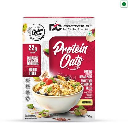 DOCTOR'S CHOICE Kesar Pista High Protein Oats,22g Protein, No Maida, No Palm Oil Box