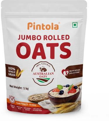 Pintola 100% JUMBO Rolled Oats - Wholegrain,Gluten-Free,High Fiber,Nutritious Breakfast Pouch