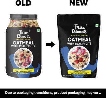 True Elements Whole Oatmeal with Chia & Real Whole Fruits made with Rolled Oats Pouch