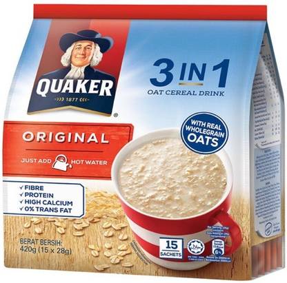 Quaker Oats 3in1 Original Oat Cereal Drink Pouch