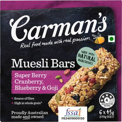 Carman's Bar Traditional Super Berry 270g Box