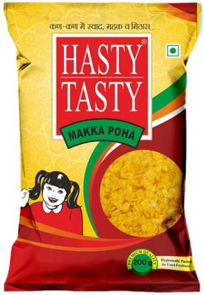 Hasty Tasty Makka Poha, Corn Poha, Ready to Fry 200g Pouch