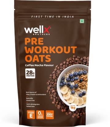 Wellx Brothers Pre Workout Oats Cafe Mocha 1 kg Pouch