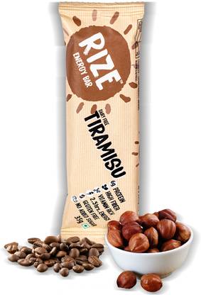 Rize by Rize Bar Tiramisu Energy Bar, 6g Protein bar with No Sugar, Caffeine and Taurine Boost Box