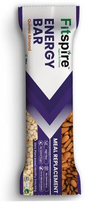 Fitspire Nutrition Energy Bar | Healthy Sugar Free Protein Bar| Quinoa Almond 35gm Box