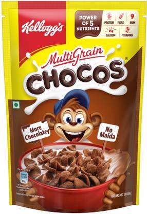Kellogg's Multigrain Chocos |More Chocolatey, No-Maida| Power of 5 Nutrients | Kids cereal Pouch