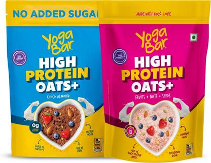 Yogabar Protien Oats Combo| Fruit Nut & Seeds| Choco Almond| 1.7kg| 23g High Protien Pouch