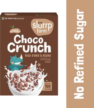 Slurrp Farm No Maida Choco Crunch Cereal, No Refined Sugar, No Added Colour Box