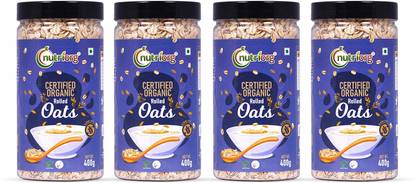 Nutriorg by Rolled Oats (4 x 400 g) 100% Pure Gluten Free Rolled Oats 1600 gm Box