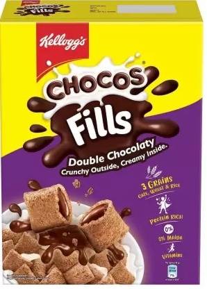 Kellogg's by NA Chocos Fills Double Chocolat Box Breakfast Vitamins B1, B2, B3 & B6 Iron Trial Box
