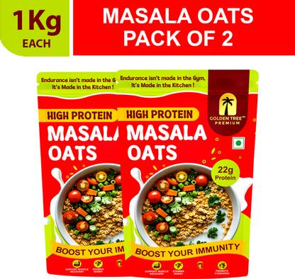 Golden Tree by GOLDEN TREE Masala Oats, Tasty, Anytime Snack, No preservatives, helps manage weight Pouch