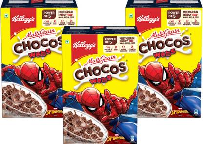 Kellogg's Chocos Webs With Spiderman Cut Out Mask Whole Grain Box