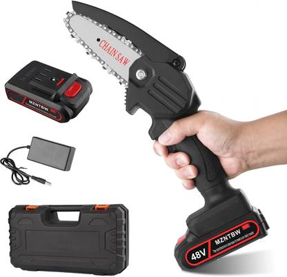 AASHRO MALL 6 Inch Electric Pruning Shears Chainsaw Household Gardening Tool Portable Branch Wood Cutter Pro Hand Saw Cordless Chainsaw
