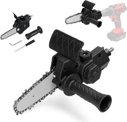 uptodateprouducts 4 Inch Electric Drill Modified To Electric Chainsaw Drill Attachment Drill Chainsaw Attachment Practical Modification Tool Set Cordless Chainsaw