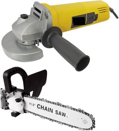 RanPra 12 INCH CHAINSAW ATTACHMENT WITH 801 ANGLE GRINDER HEAVY DUTY Corded Chainsaw