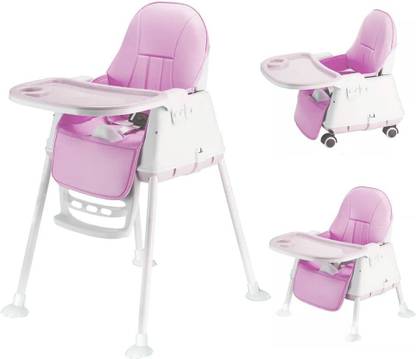 TONY STARK Chair for Baby,3-in-1 Portable Chair with Removable Tray & Seat Cushion Pink