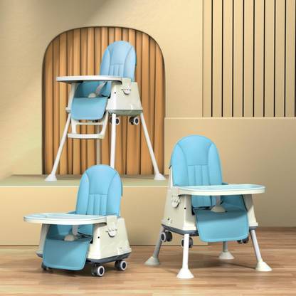 StarAndDaisy Folding Baby High Chair Recline Highchair Height Adjustable Feeding Seat Wheels *UPGRADED VERSION with wheel and PU cushion pad*