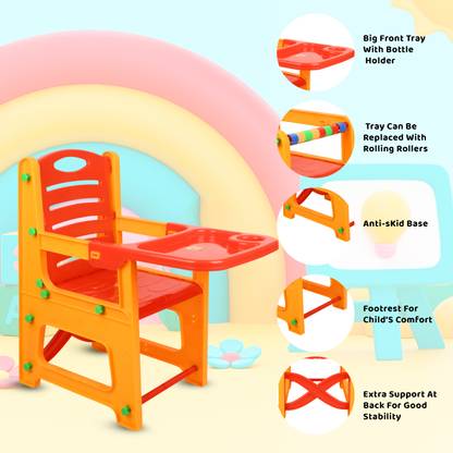VARAA G KIDS TWO IN ONE SNACK N PLAY ROCKER CHAIR, AGE 8 MONTH TO 5 YR, STRONG & STURDY Rocker
