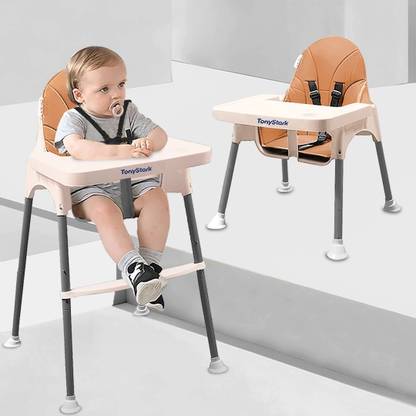 TONY STARK 2-in-1 Baby Feeding High Chair with Removable Food Tray, Seat Cushion & Footrest