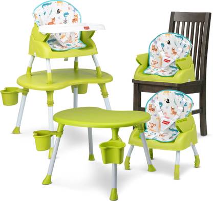 LuvLap 4-in-1 Convertible Baby High Chair with Printed Cushion & 5-Point Safety Belts
