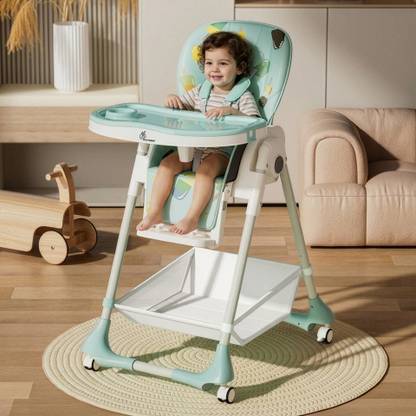 R for Rabbit Marshmallow High Chair for Baby, Multiple Recline Position High Chair - Blue