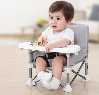 Jolfay Travel Booster Seat with Tray, Portable Baby Booster Chair Folding Baby Chair