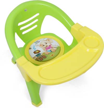 Sukhson India Small Baby Chair with Removable Front Food and Safety Tray,Soft Cushion with Baby Whistle Sound- - Green