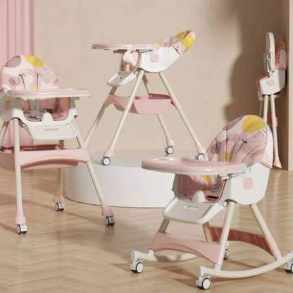 Little Olive 6-in-1 Baby High Chair (6-36M) | Rocking, Feeding, Adjustable Height & Tray