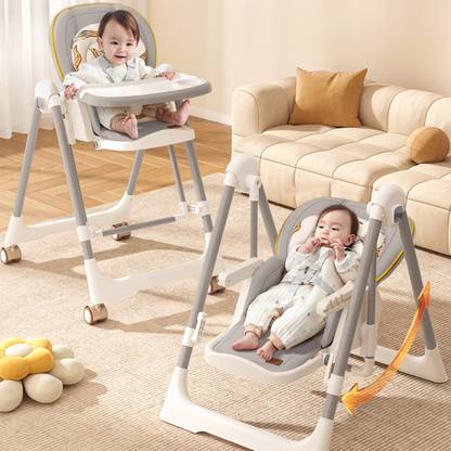 R for Rabbit Marshmallow High Chair for Baby, Multiple Recline Position, Foldable High Chair