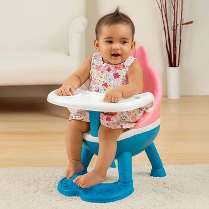 MeeMee 2 in 1 Foldable Booster Seat with Feeding Tray (Pink)