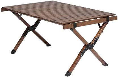 Star Work Folding Camping Table Low Height Aluminum Portable Roll-Up Picnic Table Brown Changing Table