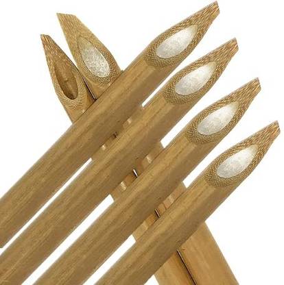 KADER Natural Charcoal Bamboo English Arabic Calligraphy Pen Set (Size - 20cm Length, Pack of 6 Piece) Stick