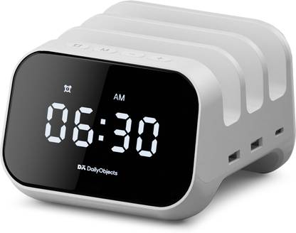 DailyObjects White Clock & Dock Charging Station Charging Pad