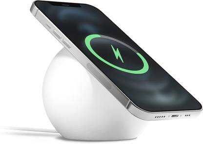 DailyObjects Pebble Compatible With Magsafe Charging Stand (White) Charging Pad