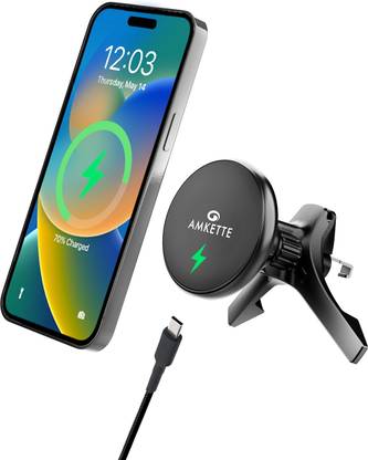 AMKETTE iGrip MagSafe Car Air Vent Wireless Charger And Secure Phone Holder Charging Pad