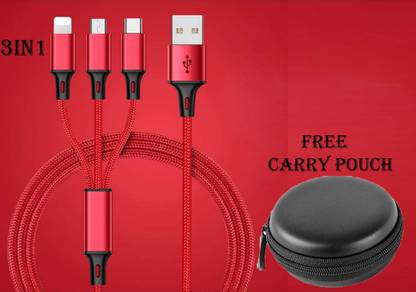 BUFONA Nylon Braided Multifunction Fast Charging Cable 3in1 Fast USB Data Cable Charging Pad