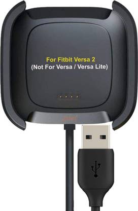 Speeqo Charger Dock Cable Compatible with Fitbit Versa 2 charging cable (Black) Charging Pad
