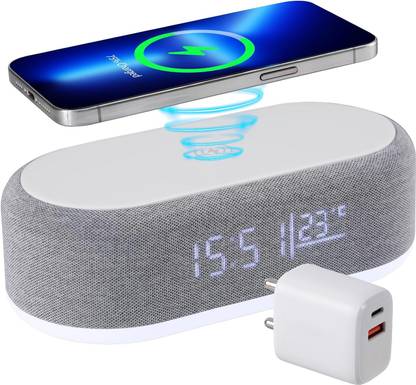 यूनीगेन UNICLOCK Wireless Charger | Alram Clock | Speaker with 30W Adapter चार्जिंग पैड