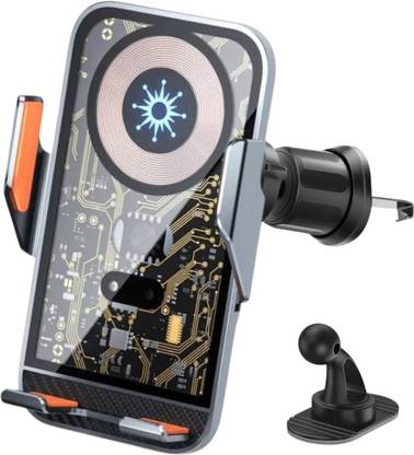 GVJ TRADERS C10 Wireless Charger Car, Clamping Mobile Holder, 15W Qi Car Wireless Charger, Charging Pad