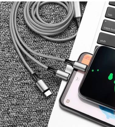 BUFONA 3in1 Charging Cable Usb Fast MultiplePin Data Cable For iOS/Type-C/Android Charging Pad