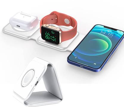 Cokoeye 3 in 1 Fold MagSafe Wireless Charger for iPhone 16 to 12 Series/AirPods/iwatch Charging Pad