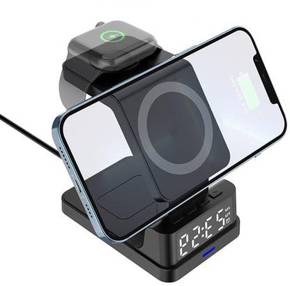 MARS Wireless Charging Station with Clock for iWatch, Airpods, iPhone 14/13/12/11 Pro Charging Pad