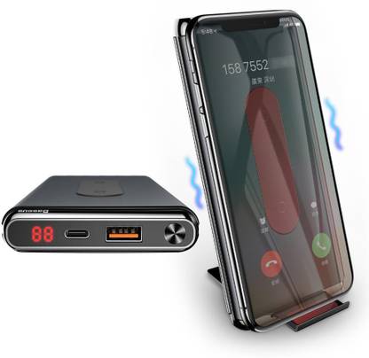 Baseus Wireless Charger Power Bank 10000mAh with Digital Display Type-C PD+QC3.0 Qi Fast Charging Pad Charging Pad